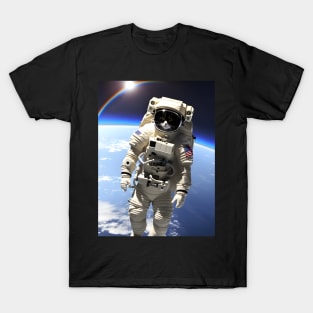 Astronaut Cat - Modern Digital Art T-Shirt